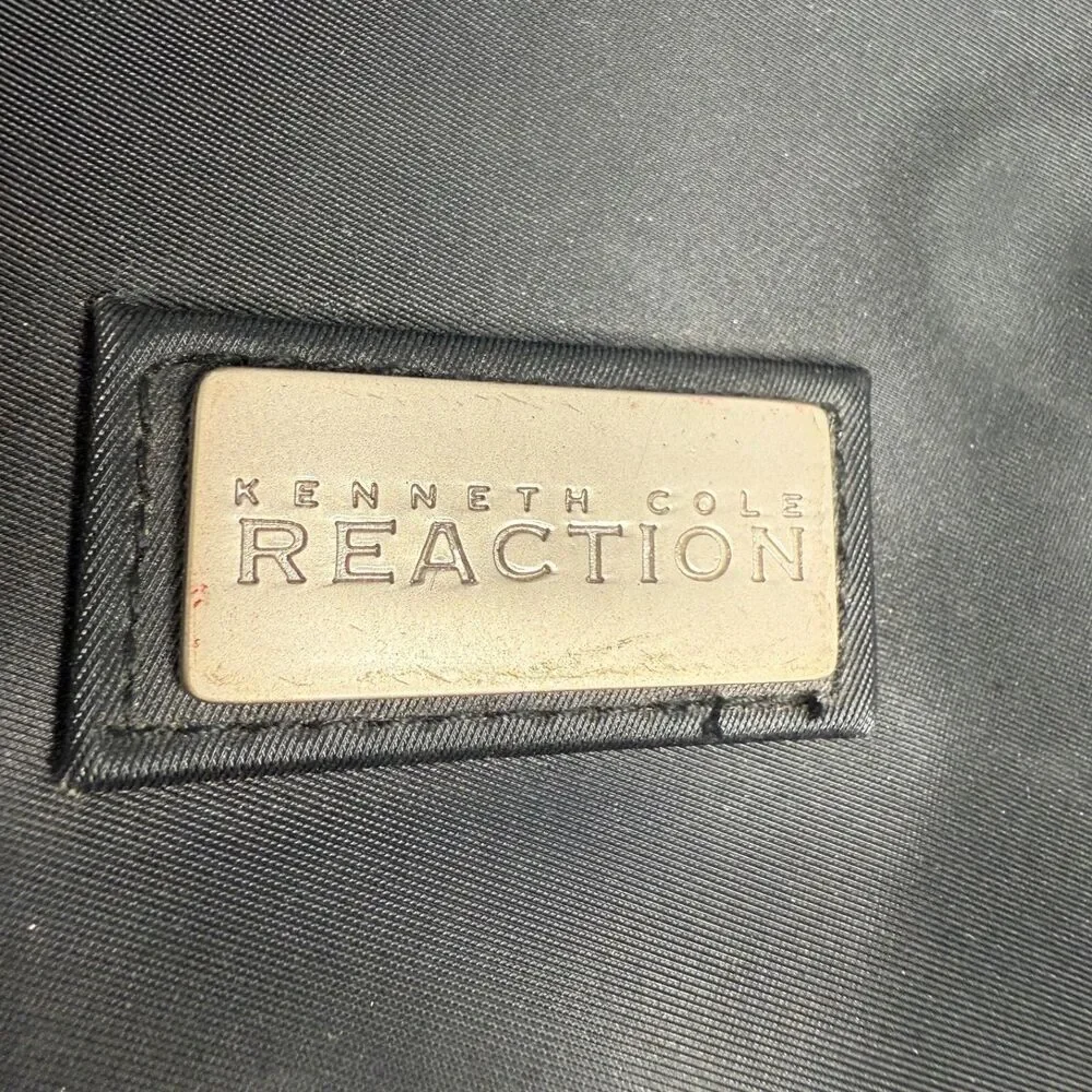 Kenneth Cole Reaction Black Messenger Laptop Bag 14.6” Satin PVC Organizer